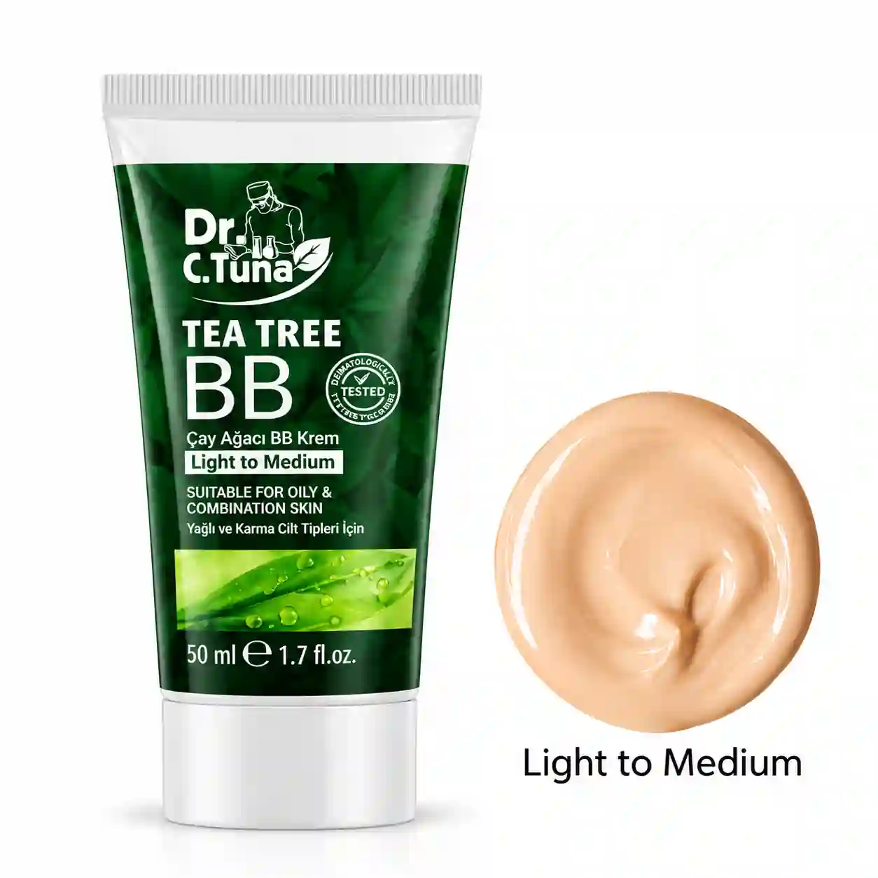 بی بی کرم دکتر سی تونا Tea Tree پوست چرب و مختلط ۵۰ میل بی بی کرم دکتر سی تونا فارماسی Tea Tree روشن تا متوسط ۵۰ میل