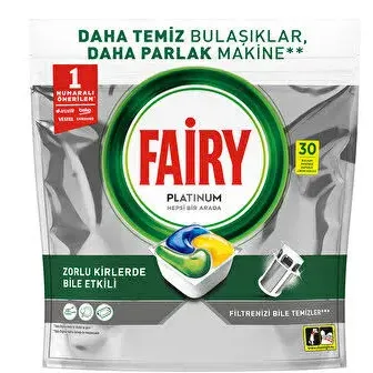 قرص ماشین ظرفشویی فیری پلاتینیوم Hepsi Bir Arada لیمو ۳۰ عددی