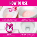 پودر فوم پاک‌کننده توالت فرنگی پینک استاف مدل Foaming Toilet Cleaner ۳۰۰ گرم