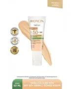 کرم ضد آفتاب رنگی بیوکسین SPF+50 مخصوص پوست مختلط و چرب حجم ۵۰ میلی‌لیتر