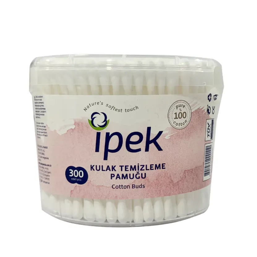 گوش پاک کن ایپک (Ipek) استوانه‌ای ۳۰۰ عددی پنبه خالص